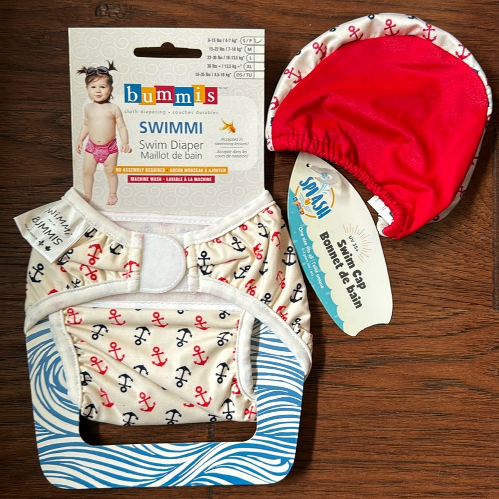 Bummis Swim Diaper and Swim Cap - Small